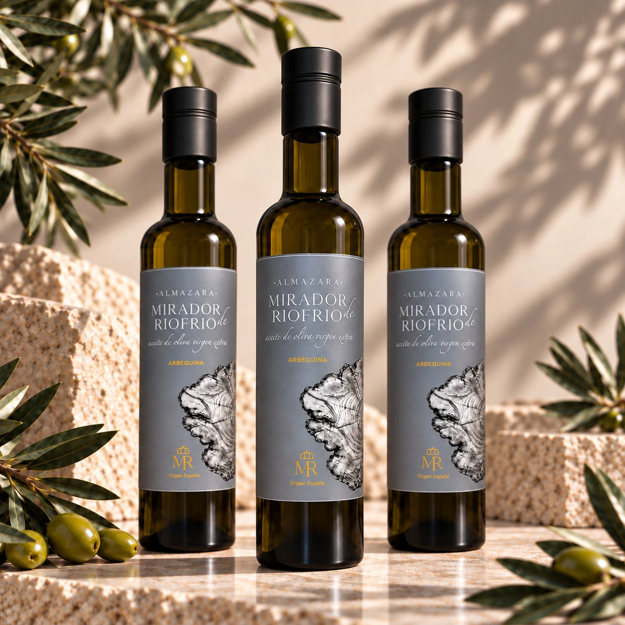 Pack de 3 botellas de AOVE Arbequina Premium 500 ml