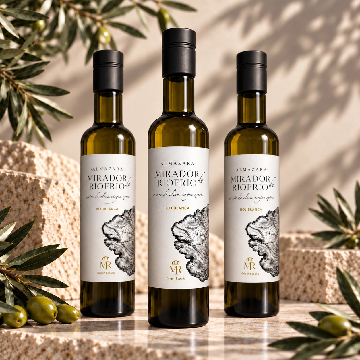 Pack de 3 botellas de AOVE Hojiblanca Premium 500 ml