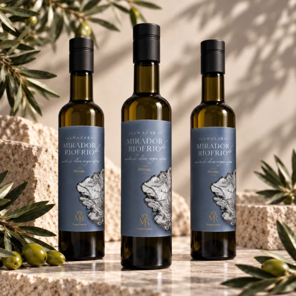 Pack de 3 botellas de 500 ml de AOVE Picual Mirador de Riofrío